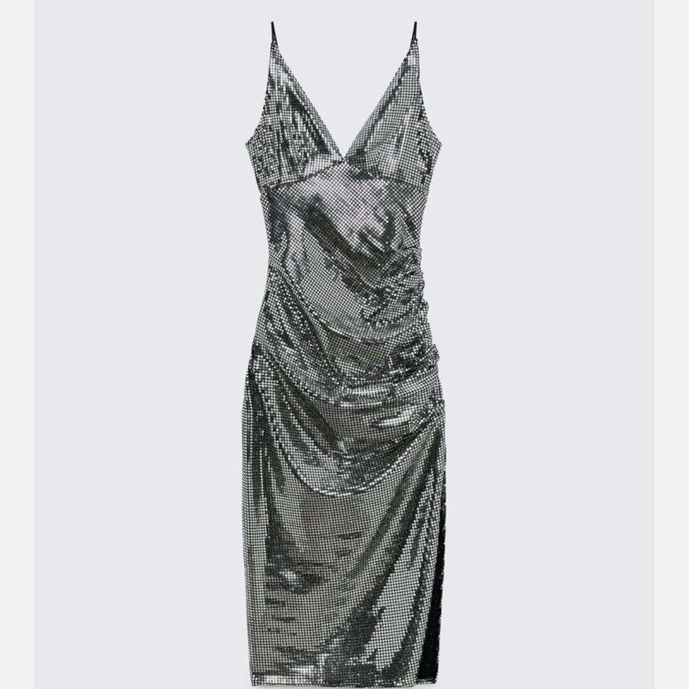 Zara Metallic One Shoulder Dress - Picture 12 of 14